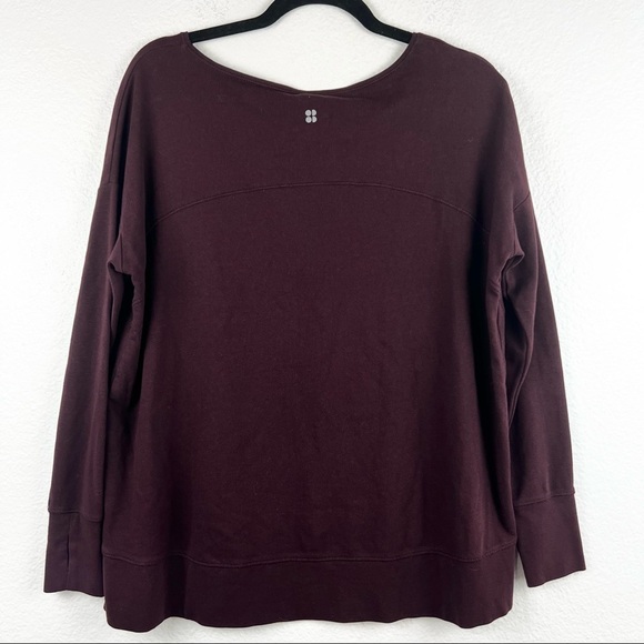 SWEATY BETTY Simhansana Sweatshirt in Black Cherry, Cotton Blend, Size Small - Picture 7 of 10